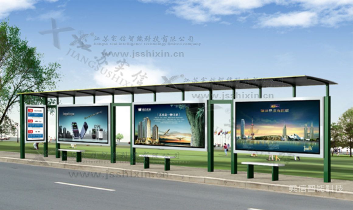 保定市产品选型参考：仿古候车亭公交候车亭、城市候车亭产品外观图